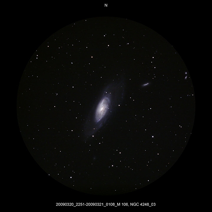 20090320_2251-20090321_0108_M 106, NGC 4248_03.JPG -  CVn Newton d 309,5 / af 1623 & Coma Corrector CANON-EOS5D (AFC-Filter) 1000 ASA no add. filter 7 light-frames 300s, 4 light-frames 120s, auto dark, 5 flat, 10 bias Guidemaster, DSS, Canon-RAW-Image, Adobe-PS-CS3  